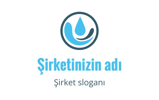 Dairesel unsurlarla modern mavi su damlası logo tasarımı