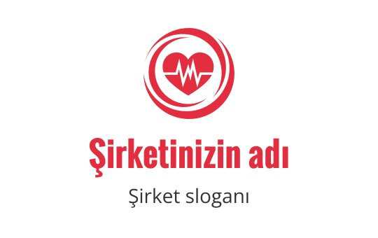 İçinde nabız çizgisi olan cesur kırmızı kalp logo tasarımı