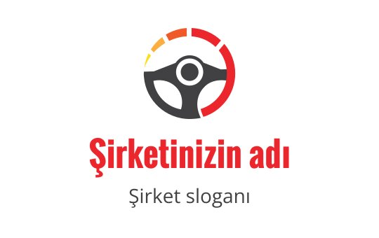 Kırmızı ve sarı vurgularla modern direksiyon simidi logo tasarımı