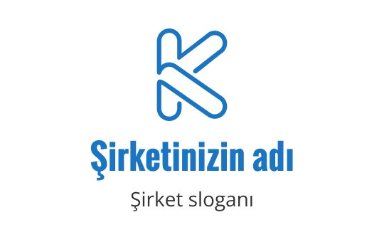 Modern mavi logo tasarımı, stilize edilmiş K harfi içeriyor