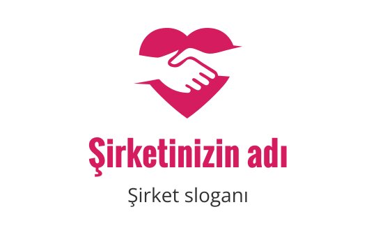 Pembe renkte iki elin sıkıştığı kalp logo tasarımı