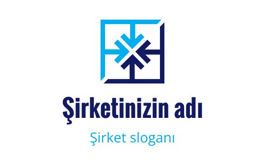 Modern mavi ve yeşil logo tasarımı, geometrik şekiller ve merkezi sembol ile