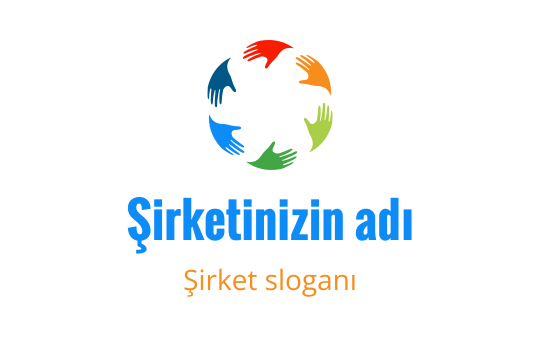 Ellerin dairesel düzenlemesiyle renkli logo tasarımı