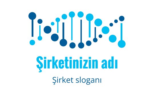 Modern mavi ve yeşil logo tasarımı, DNA ipliği motifi içeriyor