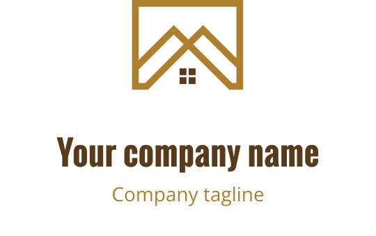 Çatı ve pencere unsurları içeren modern logo tasarımı