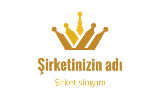 Şık altın taç logo tasarımı, stilize edilmiş noktalar ve kalın metin ile