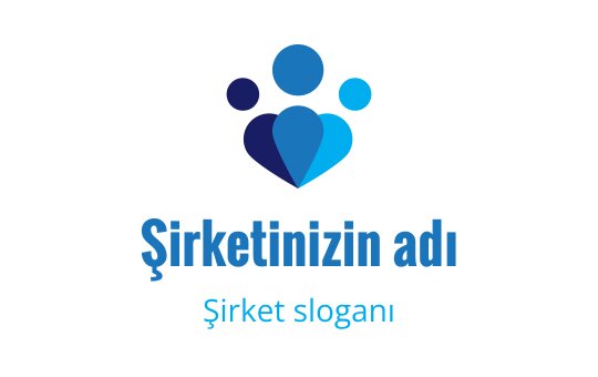 Mavi tonlarda soyut figürler içeren modern logo tasarımı