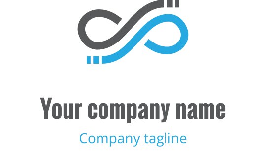Modern sonsuzluk logo tasarımı gri ve mavi tonlarında