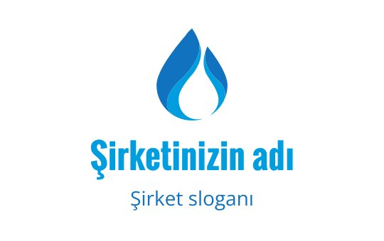 Modern mavi su damlası logo tasarımı, akıcı kıvrımlarla