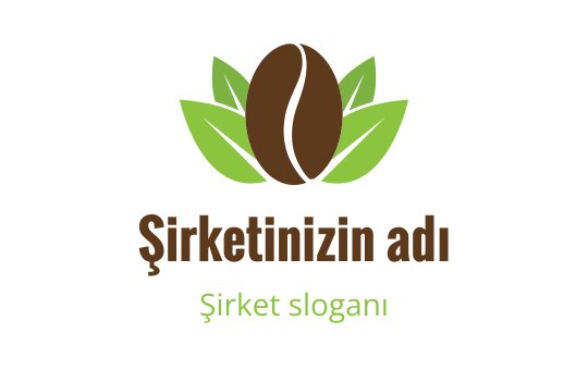 Yeşil yapraklarla çevrili kahve çekirdeği içeren modern logo tasarımı