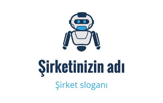 Mavi vurgulara sahip modern tipografi ile dostça robot logo tasarımı