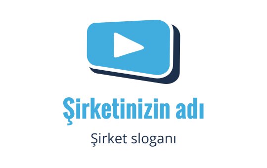 Yuvarlak dikdörtgen içinde bir oynatma butonu bulunan modern mavi logo tasarımı