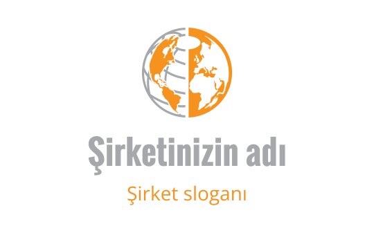 Modern küre logo tasarımı turuncu ve gri unsurlarla