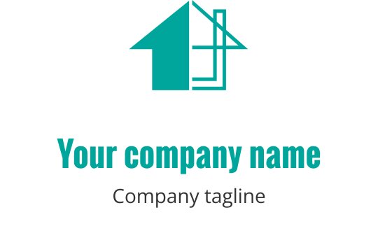 Stilize edilmiş soyut şekil içeren yeşil logo tasarımı