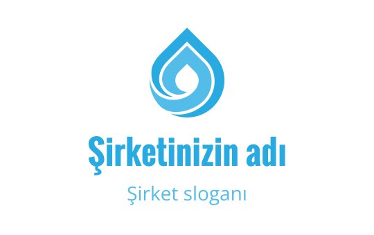 Modern mavi su damlası logo tasarımı, dönen unsurlarla birlikte