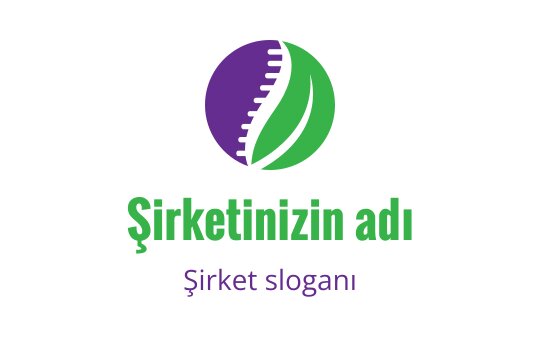 Mor ve yeşil dairesel şekil ile yaprak unsurları içeren modern logo tasarımı
