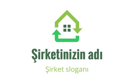 Oklar ve pencerelerle modern yeşil ev logo tasarımı