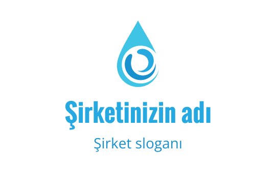 Modern mavi su damlası logo tasarımı, dönen unsurlarla birlikte