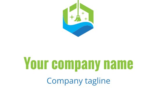 Modern altıgen logo tasarımı, çan ve dalga unsurları içeriyor