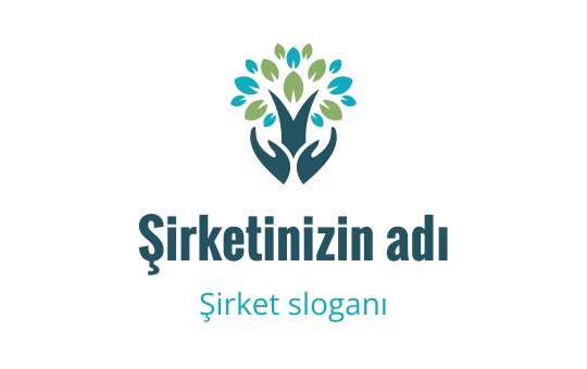 Yeşil yapraklı ağaç ve eller içeren modern logo tasarımı