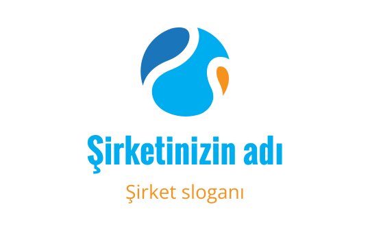 Modern mavi ve turuncu logo tasarımı, soyut dalga unsurlarıyla