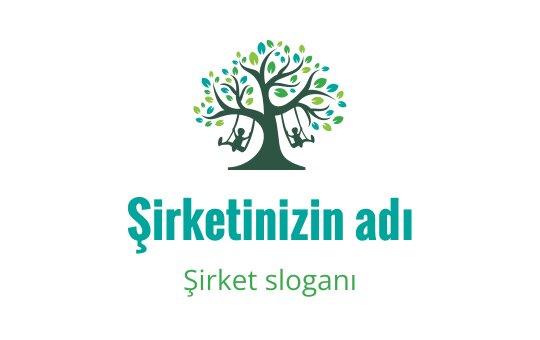 Canlı yeşil yapraklar ve sağlam bir gövdeye sahip modern ağaç logo tasarımı